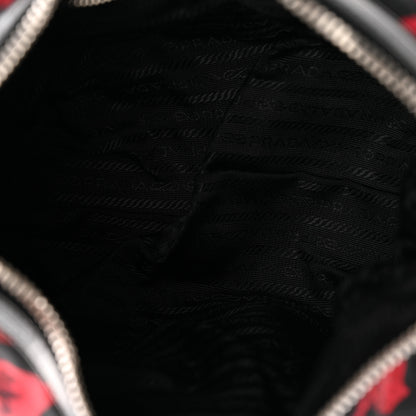 Prada Tessuto Nylon Rose Shoulder Bag Black Rosso 5 of 11
