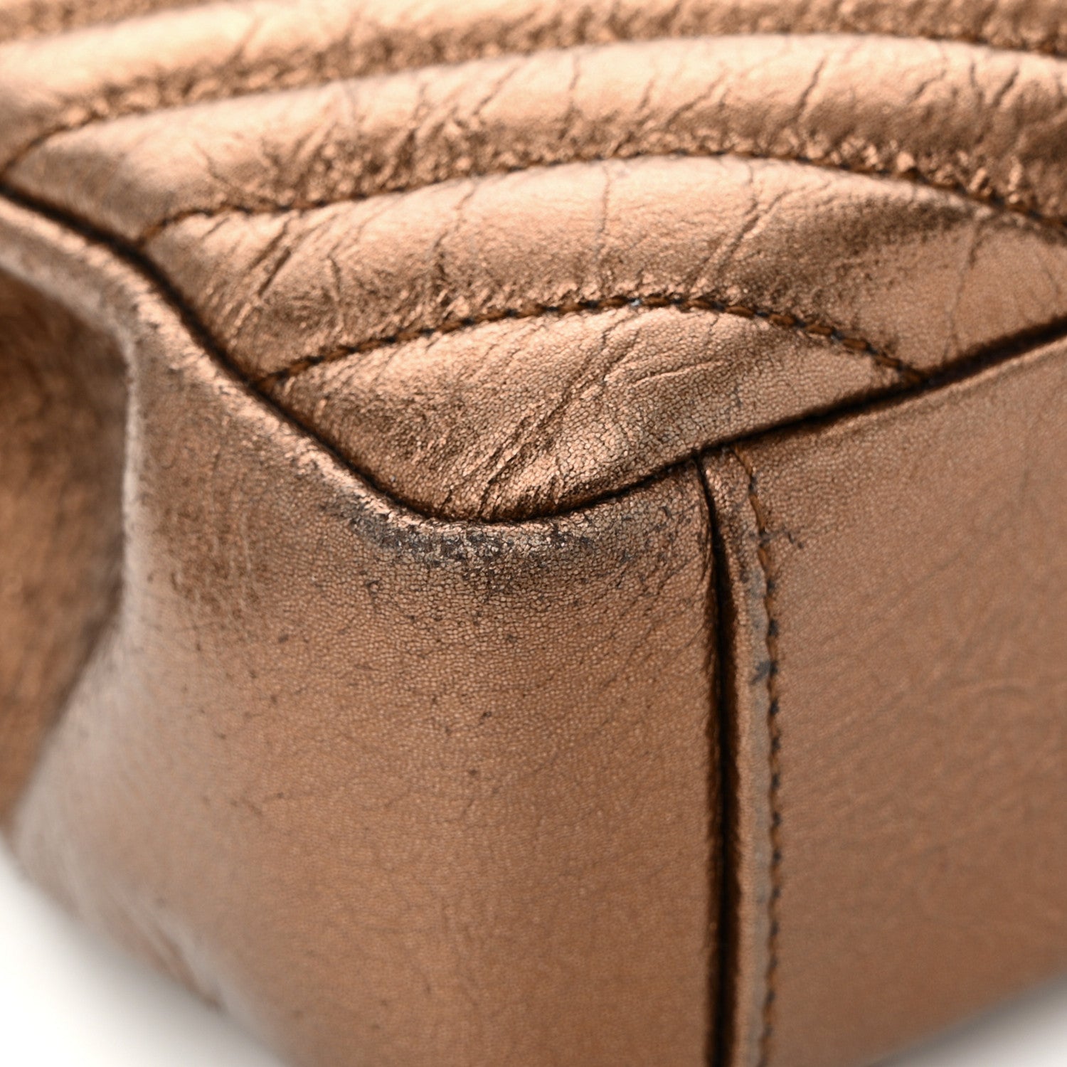 Saint Laurent Metallic Calfskin Matelasse Chevron Monogram Medium College Bag Bronze 11 of 14