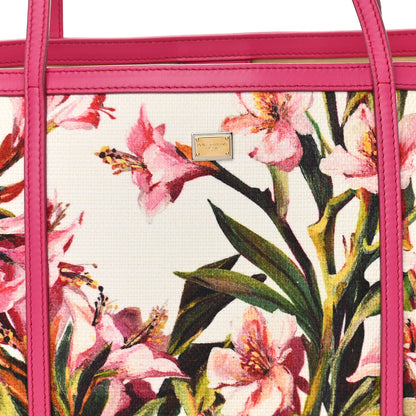 Dolce & Gabbana Canvas Floral Printed Escape Tote Pink 7 of 15