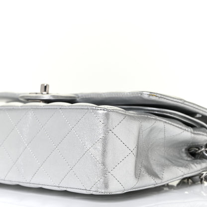 Chanel Metallic Lambskin Quilted Medium Double Flap Silver 9 of 15