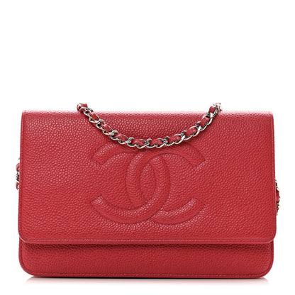 Chanel Caviar Timeless CC Wallet on Chain WOC Dark Pink 1 of 11