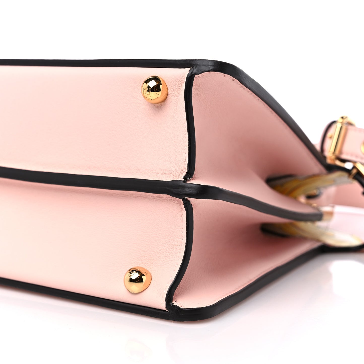 X VERSACE Vitello Seta Nappa Fendace FF Baroque Small Peekaboo I SEE U Satchel Rosa Confetto White Gold