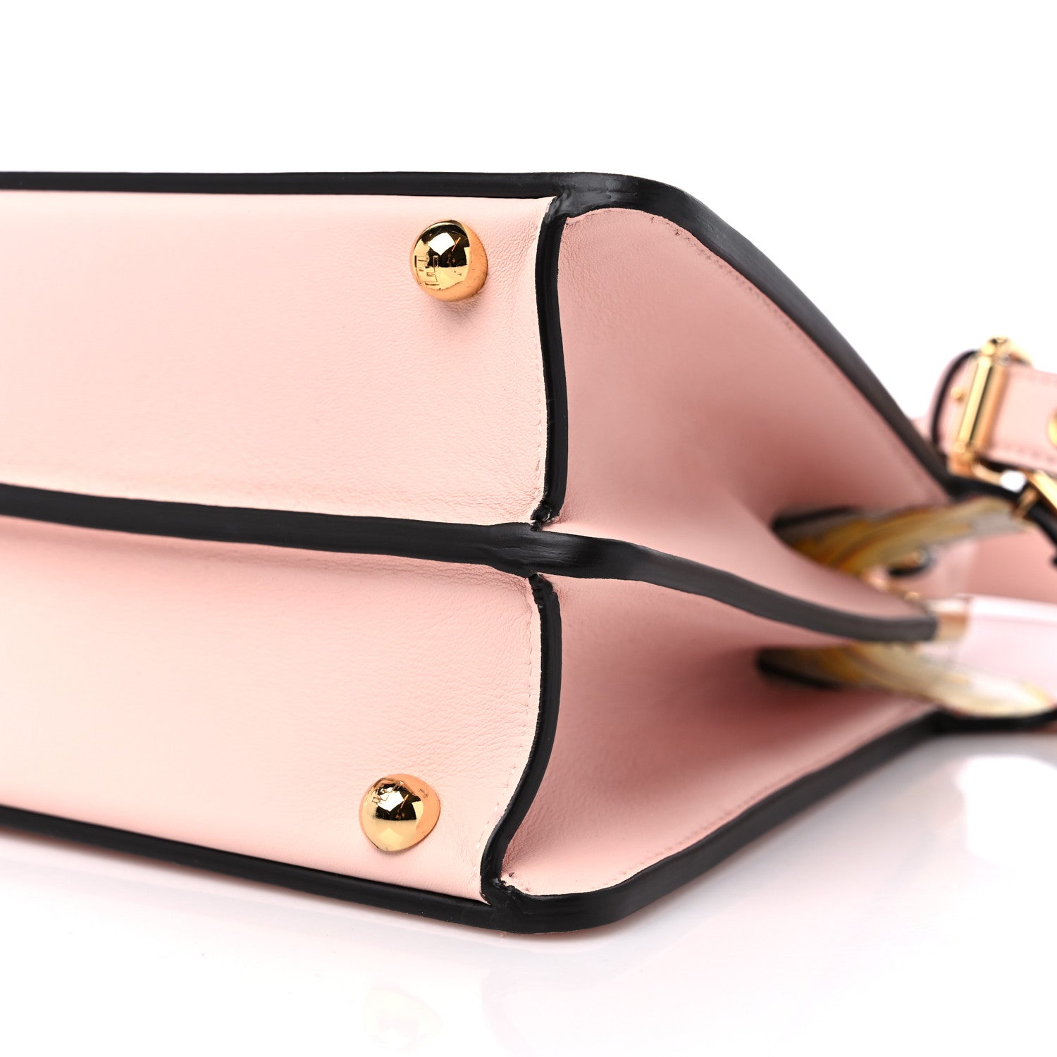 Fendi X VERSACE Vitello Seta Nappa Fendace FF Baroque Small Peekaboo I SEE U Satchel Rosa Confetto White Gold 8 of 8
