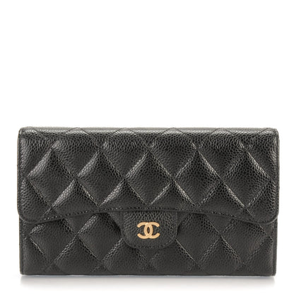Chanel Caviar Quilted Large Flap Wallet Black 1 of 8