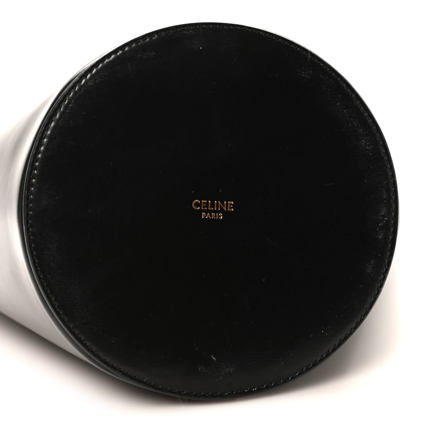 Shiny Calfskin Triomphe Bucket Bag Black