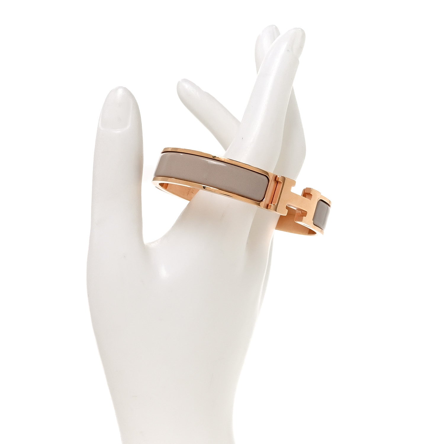 Hermes Enamel Narrow Clic Clac H Bracelet GM Marron Glace 2 of 4