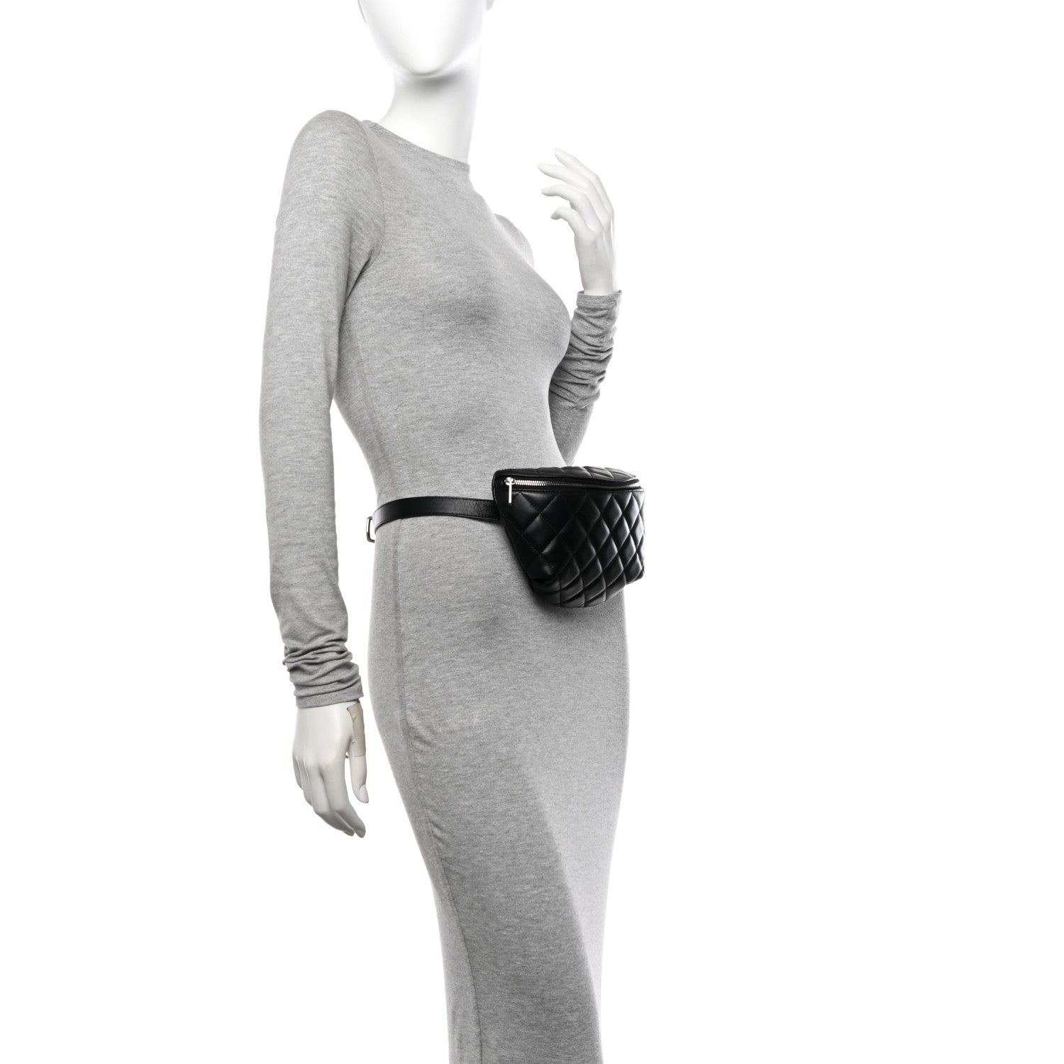 Chanel Calfskin Quilted Waist Belt Bag Black 2 of 10