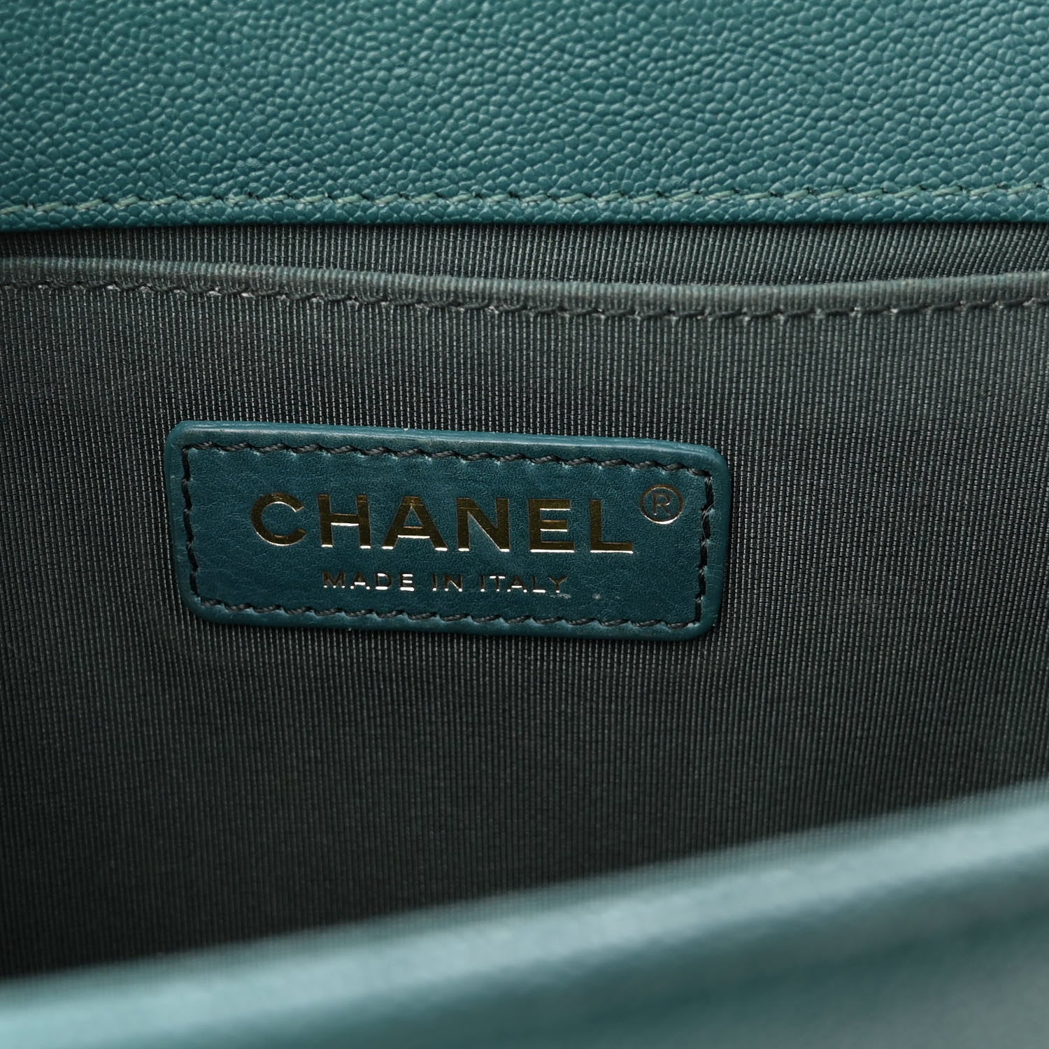 Chanel Caviar Quilted Medium Boy Flap Dark Green 6 of 12