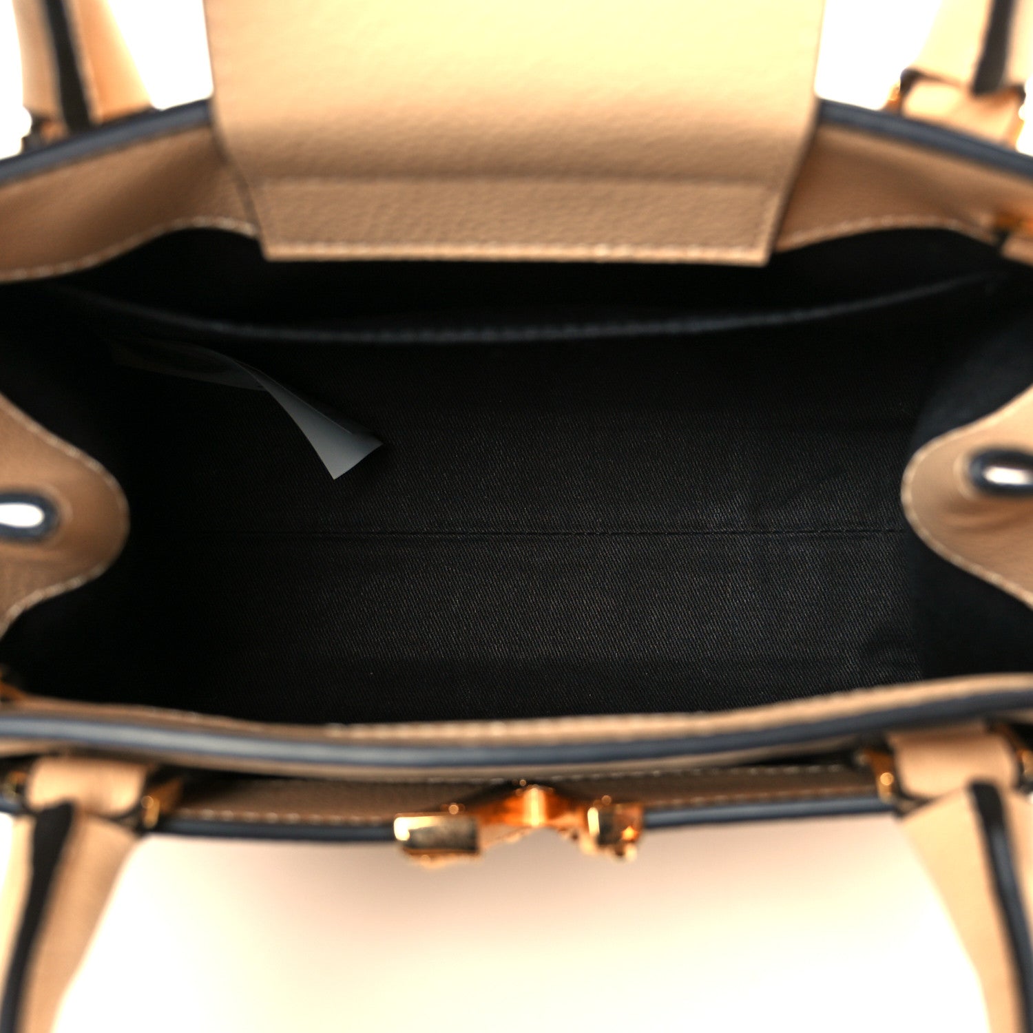 Versace Grainy Calfskin Virtus Top Handle Tote Beige 5 of 11