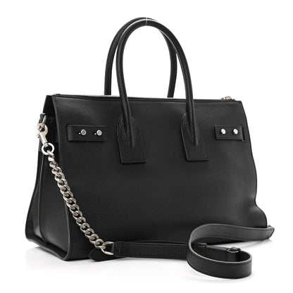 Saint Laurent Grained Calfskin Sac De Jour Souple Duffle 36H Asphalt Black 3 of 10