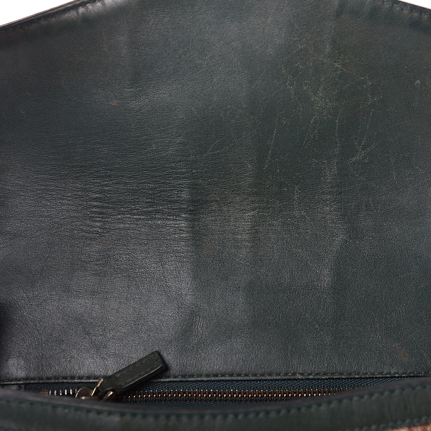 Monogram Calfskin Medium Lady Web Shoulder Bag Beige Green