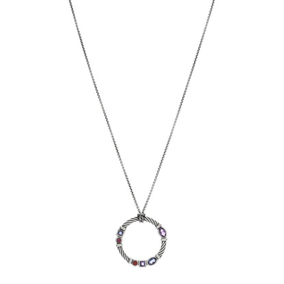 David Yurman Sterling Silver Multi Gemstone Confetti Pendant Necklace 1 of 4