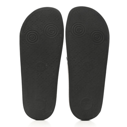 Gucci X SEGA Supreme Canvas GUCCY Stars Womens Slide Sandals 39 Black Gold 6 of 10
