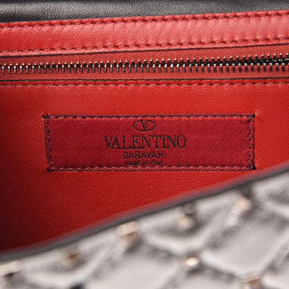 Valentino Garavani Metallic Nappa Rockstud Spike Wallet on Chain Silver 6 of 6