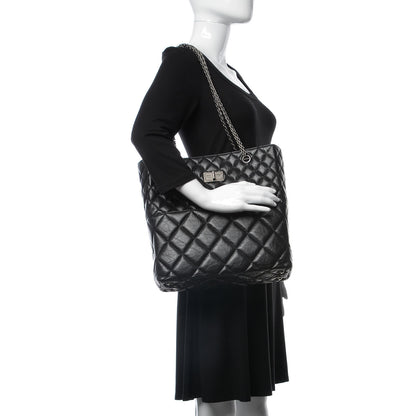 Chanel Aged Calfskin Quilted Reissue 2.55 Tote Black 2 of 8