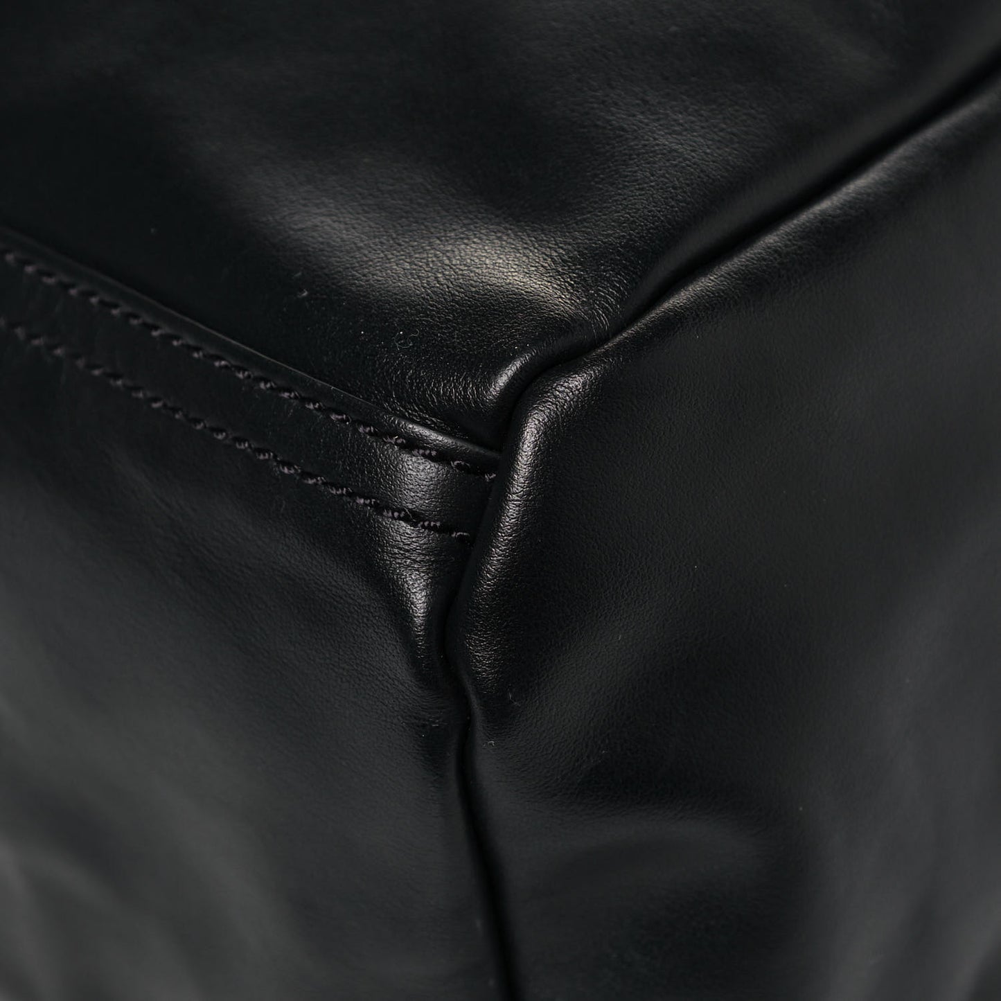 Calfskin Small Pandora Logo Strap Black