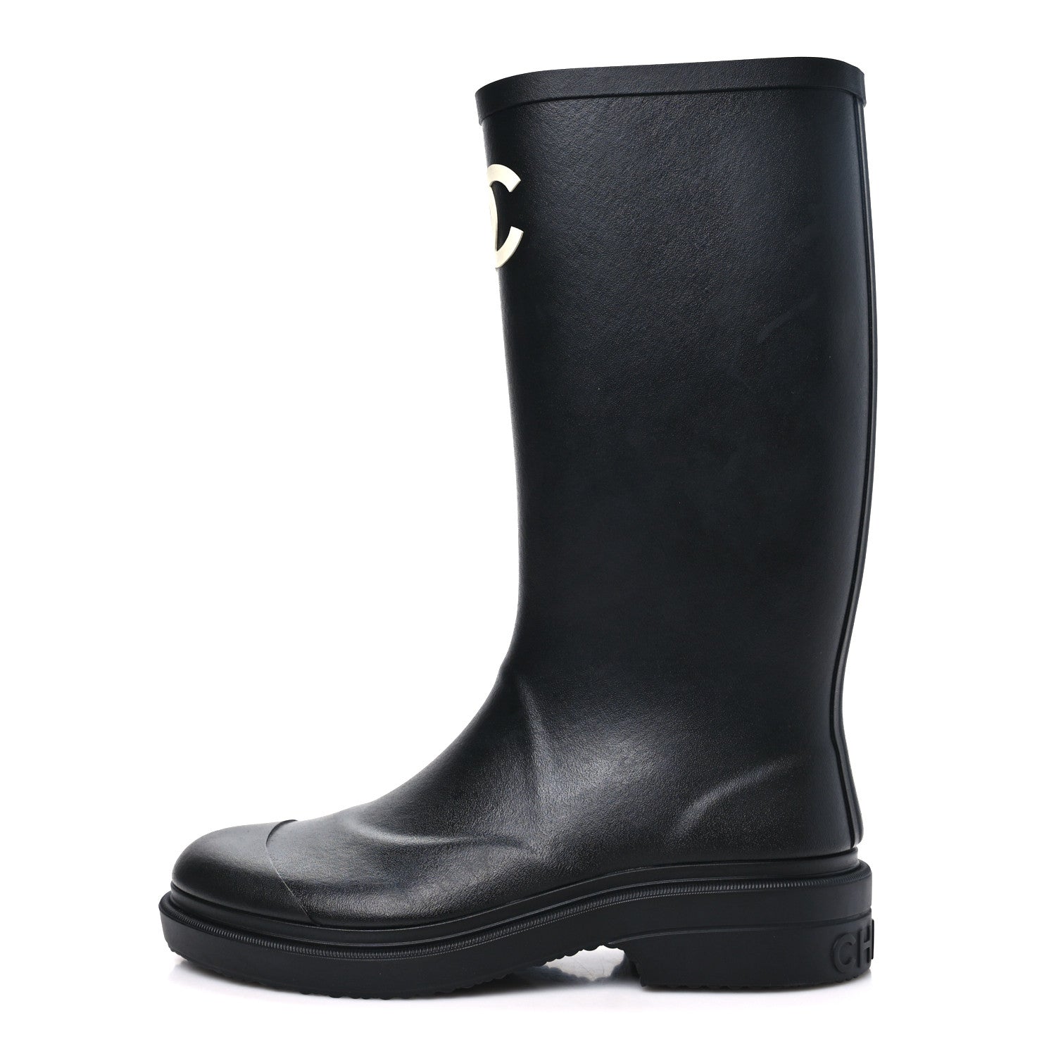 Chanel Caoutchouk CC High Boots 37 Black 1 of 10