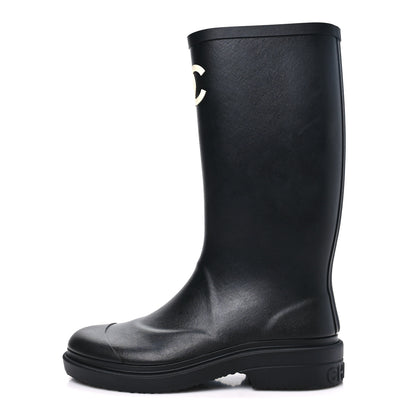 Chanel Caoutchouk CC High Boots 37 Black 1 of 10