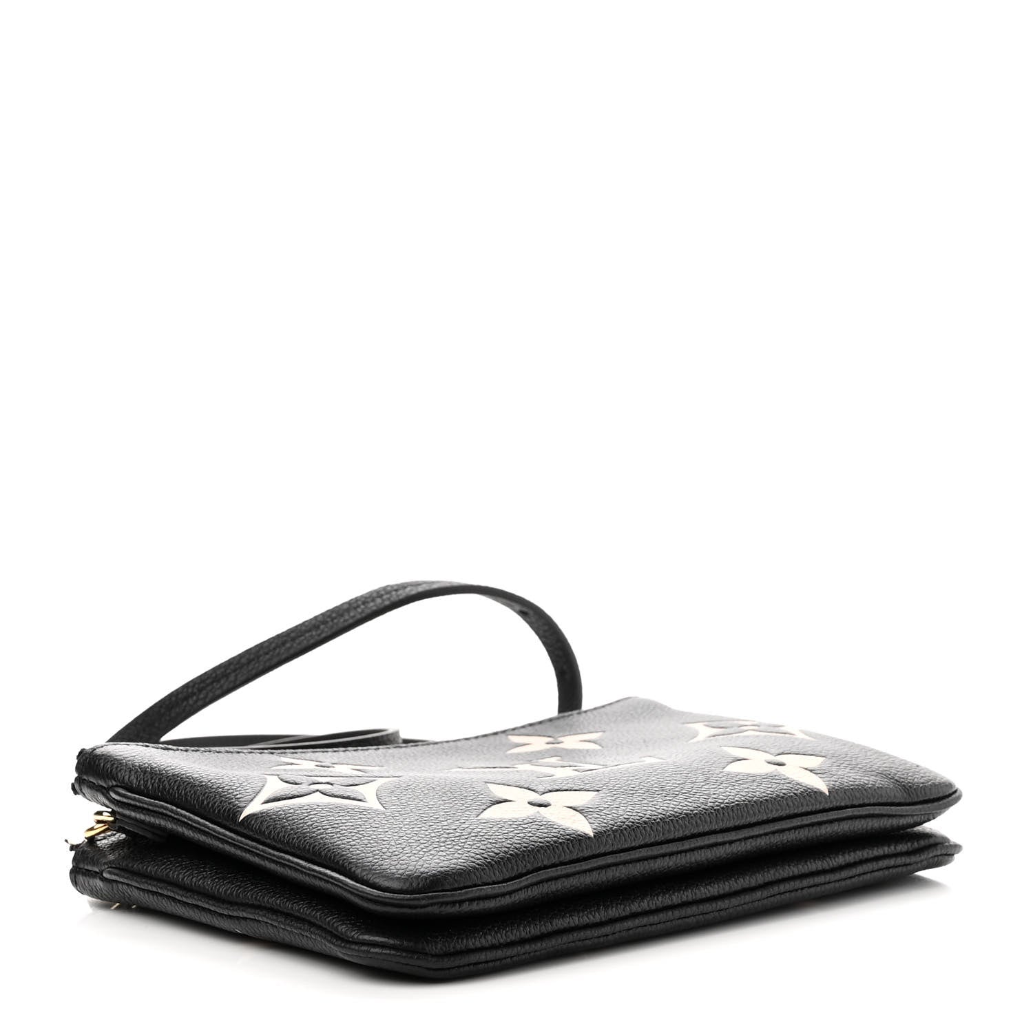 Louis Vuitton Empreinte Monogram Giant Double Zip Pochette Black Cream 4 of 10