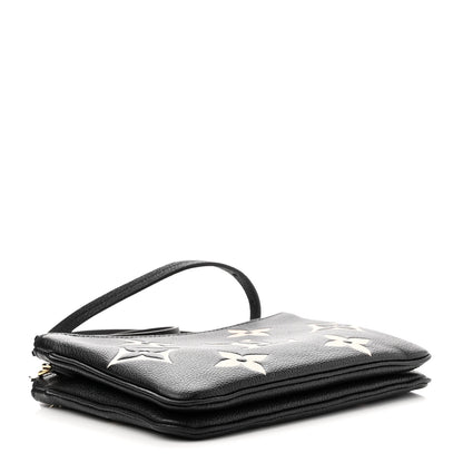 Louis Vuitton Empreinte Monogram Giant Double Zip Pochette Black Cream 4 of 10