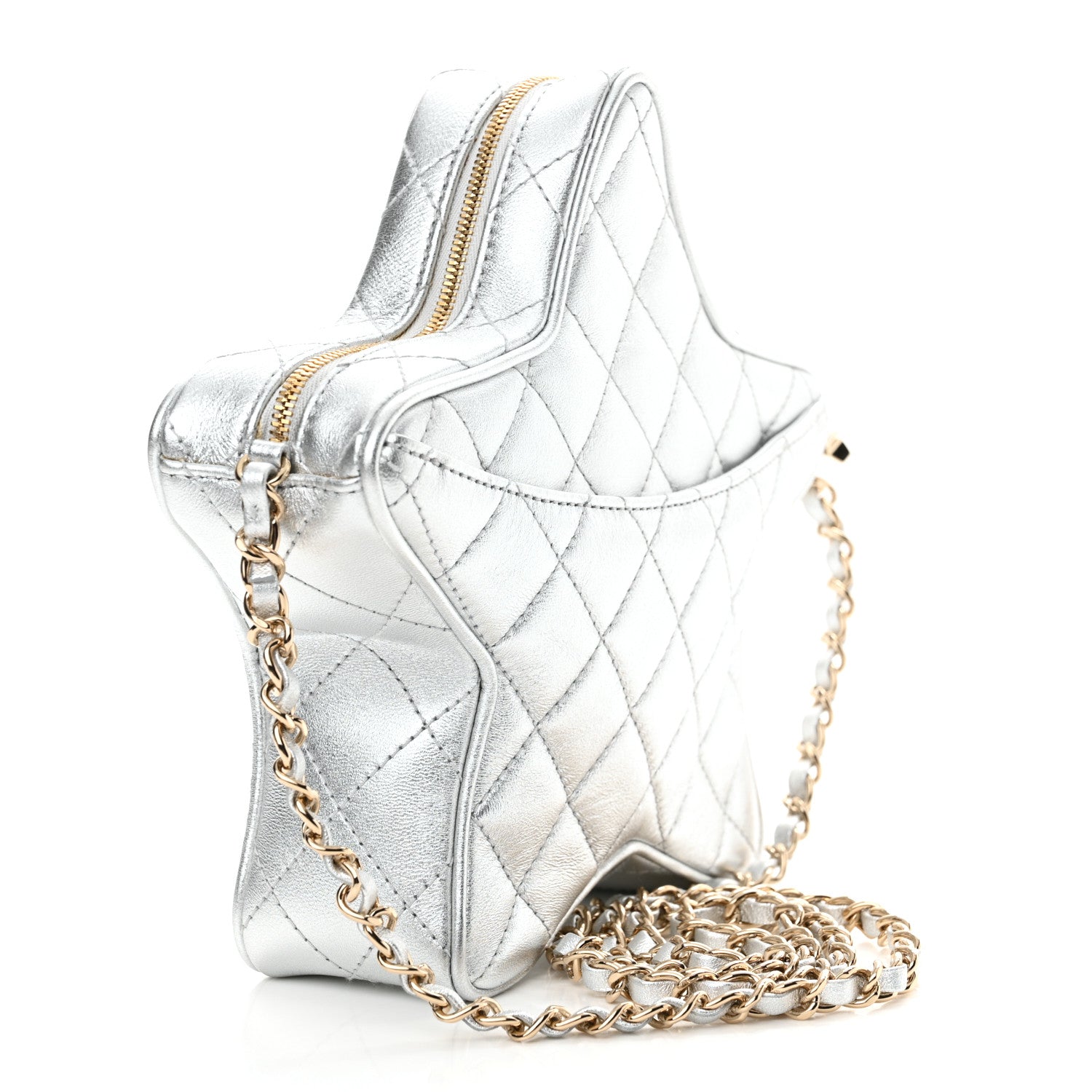 Chanel Metallic Lambskin Walk Of Fame Bag Silver 3 of 14