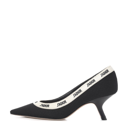 Christian Dior Technical Canvas Ribbon Embroidered J'Adior 65mm Pumps 38 Black 1 of 8