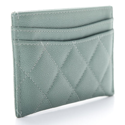 Chanel Iridescent Caviar Quilted Card Holder Light Blue 3 of 10