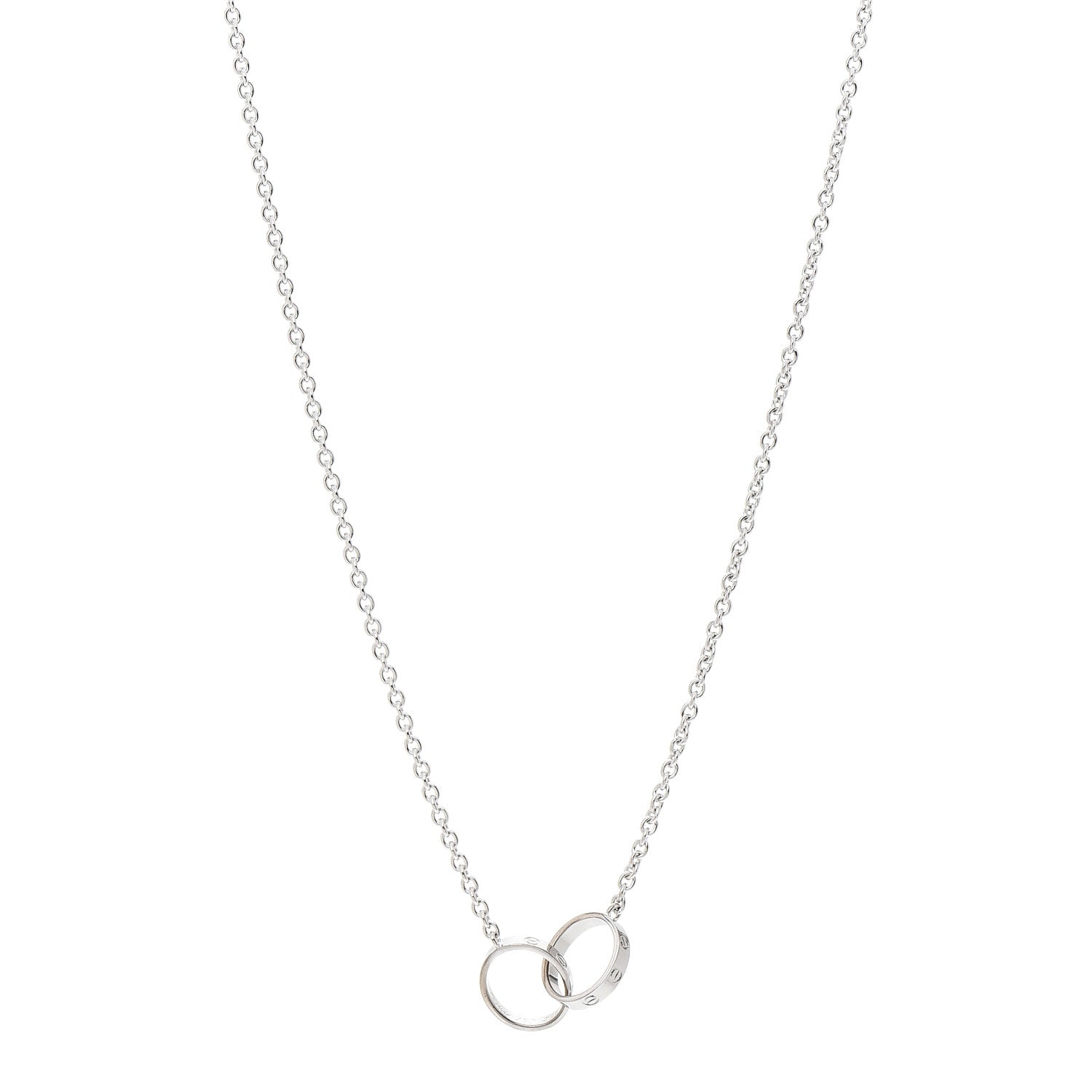 Cartier 18K White Gold Interlocking LOVE Necklace 1 of 7
