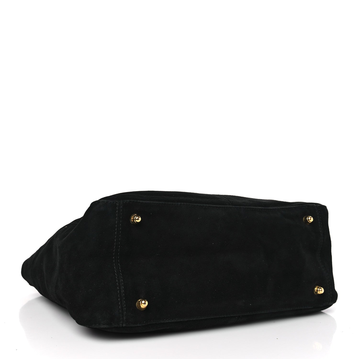 Fendi Suede Calfskin Holdall Tote Black 4 of 10
