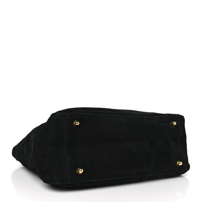 Fendi Suede Calfskin Holdall Tote Black 4 of 10