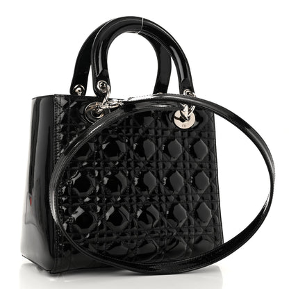 Christian Dior Patent Cannage Medium Lady Dior Black 3 of 10