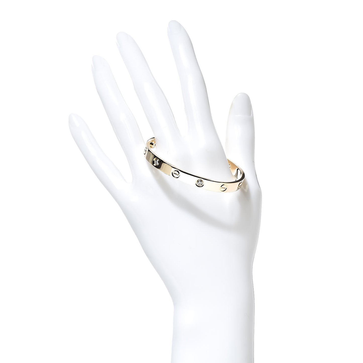 18K Yellow Gold 4 Diamond LOVE Bracelet 16