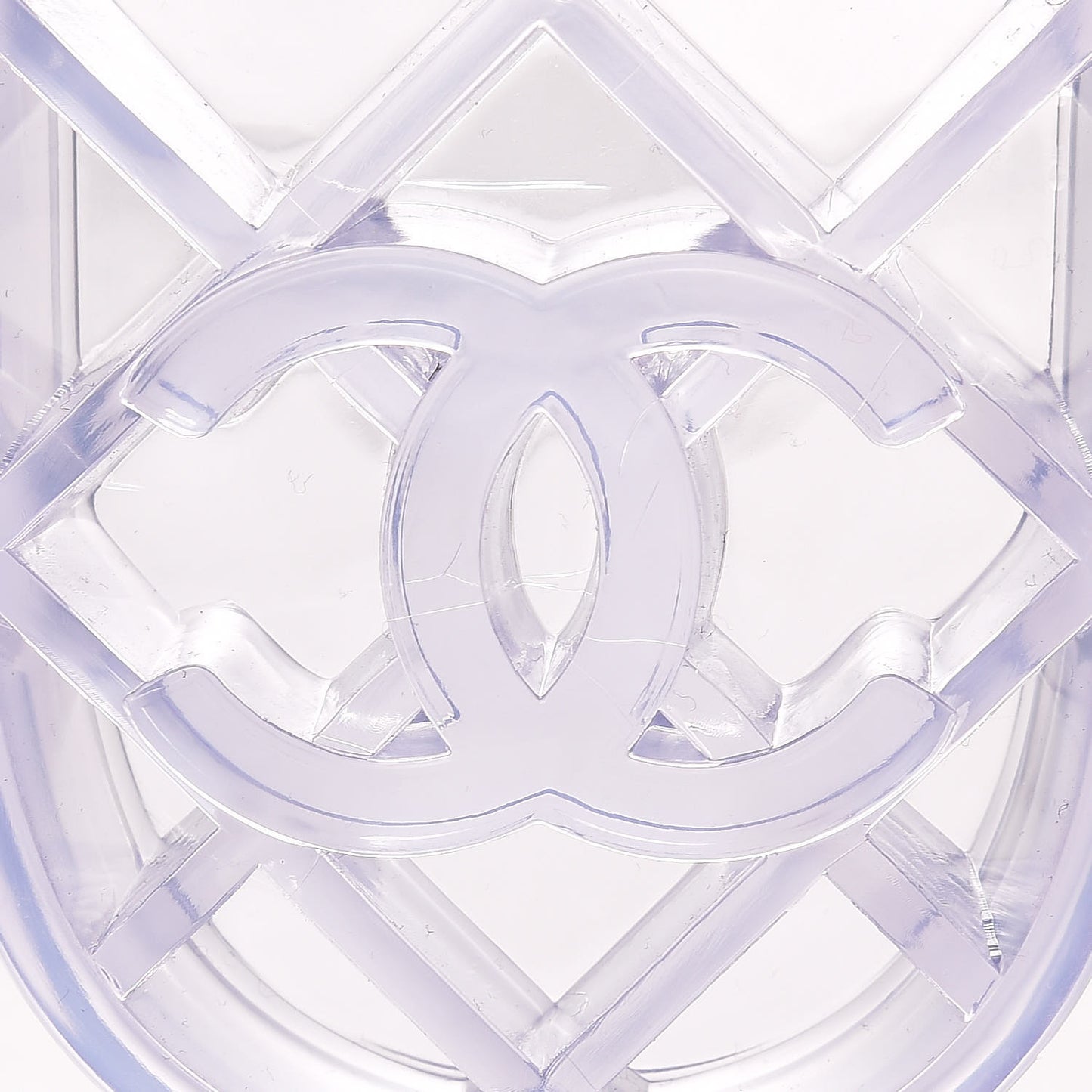 PVC Transparent CC Flat Slide Sandals 36 White