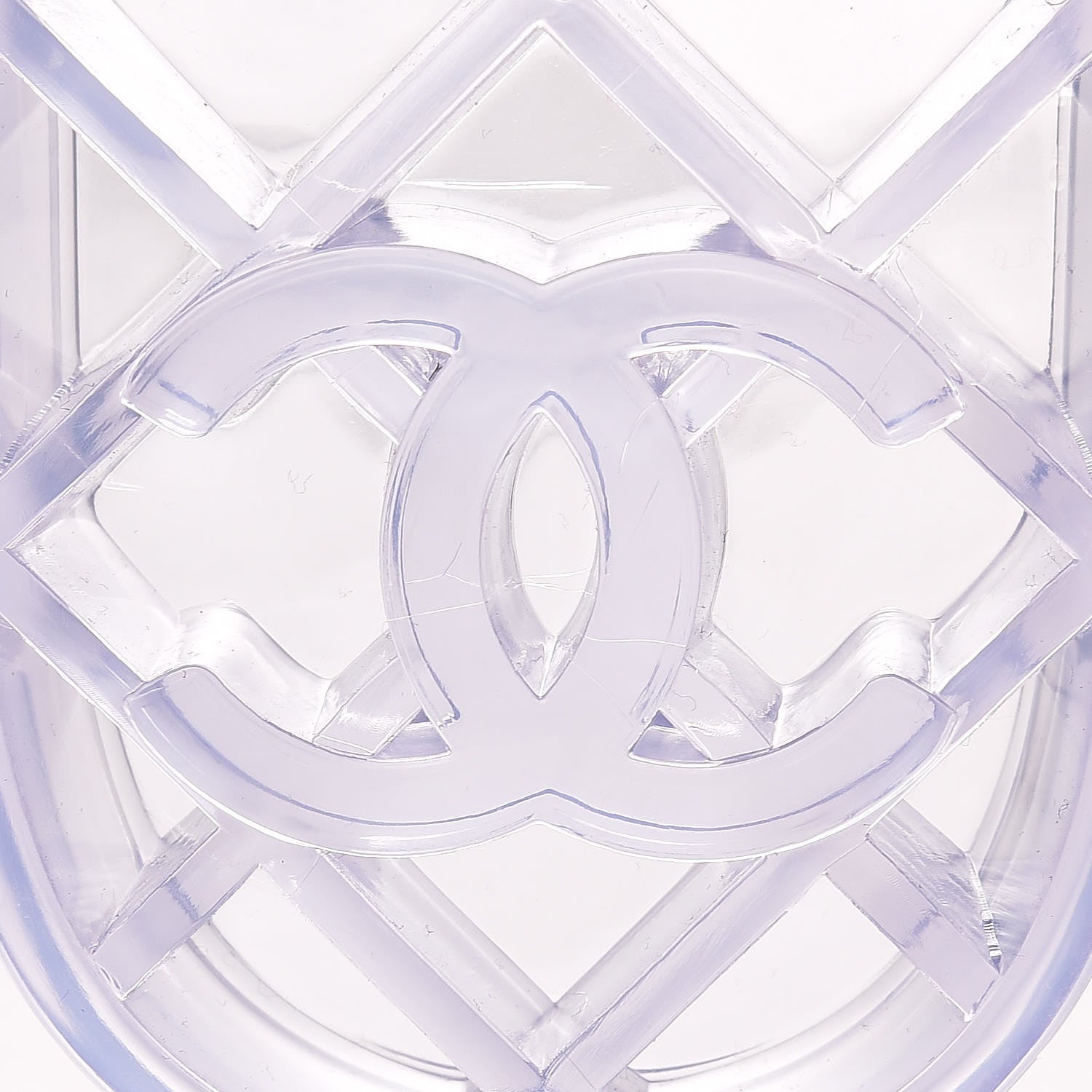 Chanel PVC Transparent CC Flat Slide Sandals 36 White 6 of 8