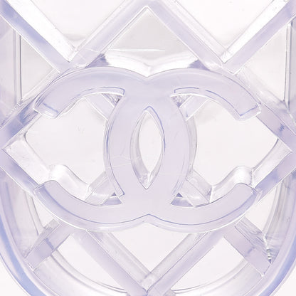Chanel PVC Transparent CC Flat Slide Sandals 36 White 6 of 8