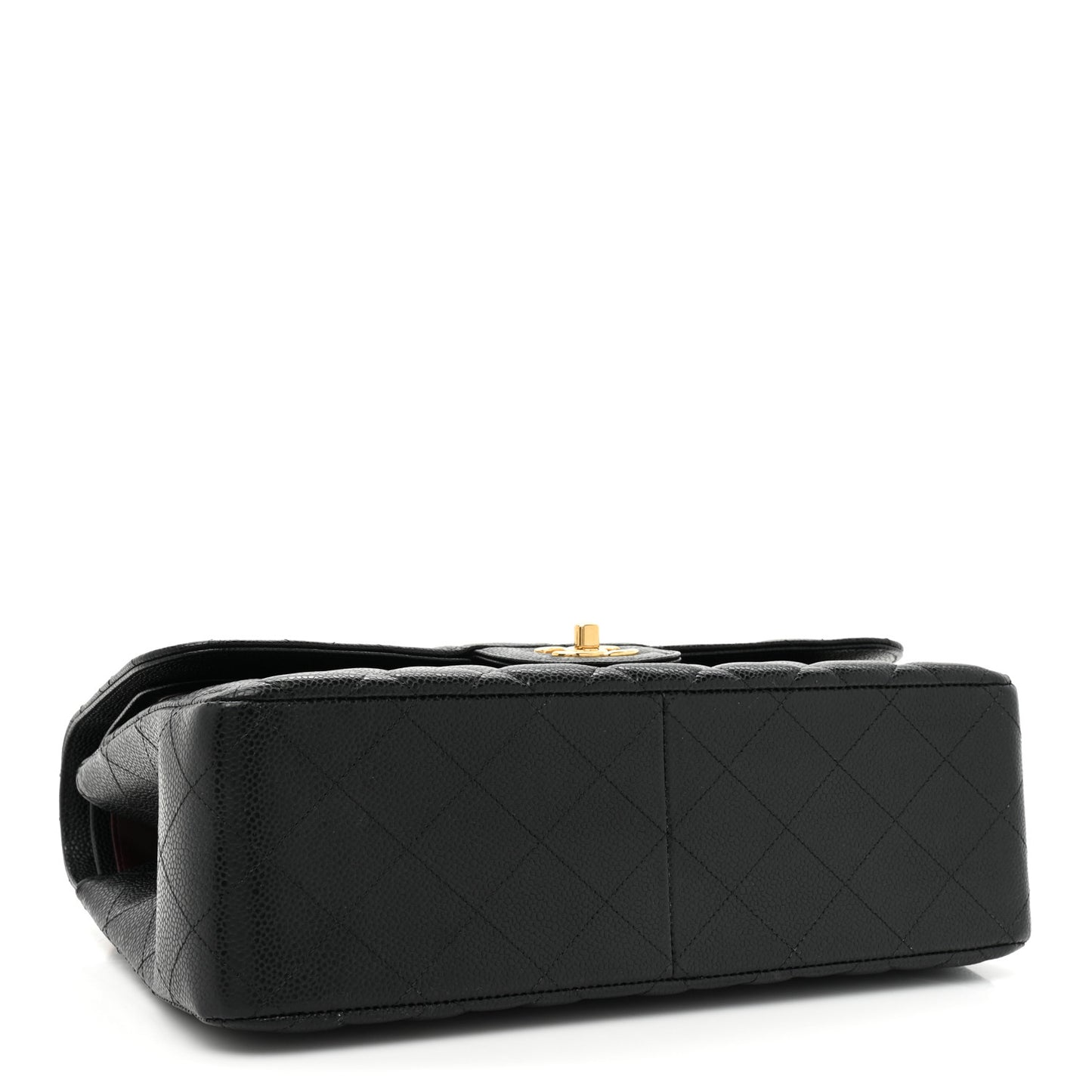 Caviar Quilted Jumbo Double Flap Black