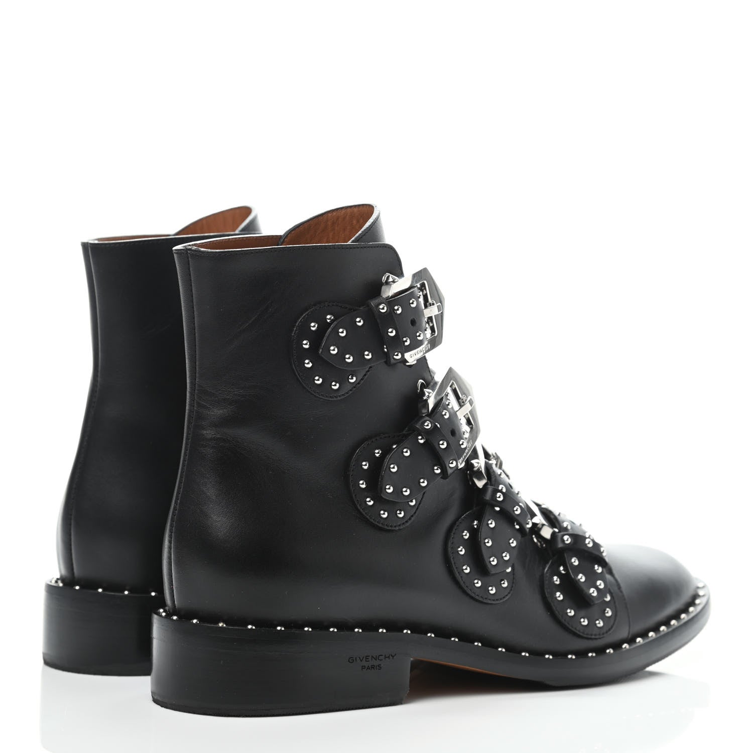 Givenchy Calfskin Studded Prue Buckle Bootie 37 Black 3 of 4