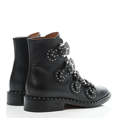 Givenchy Calfskin Studded Prue Buckle Bootie 37 Black 3 of 4