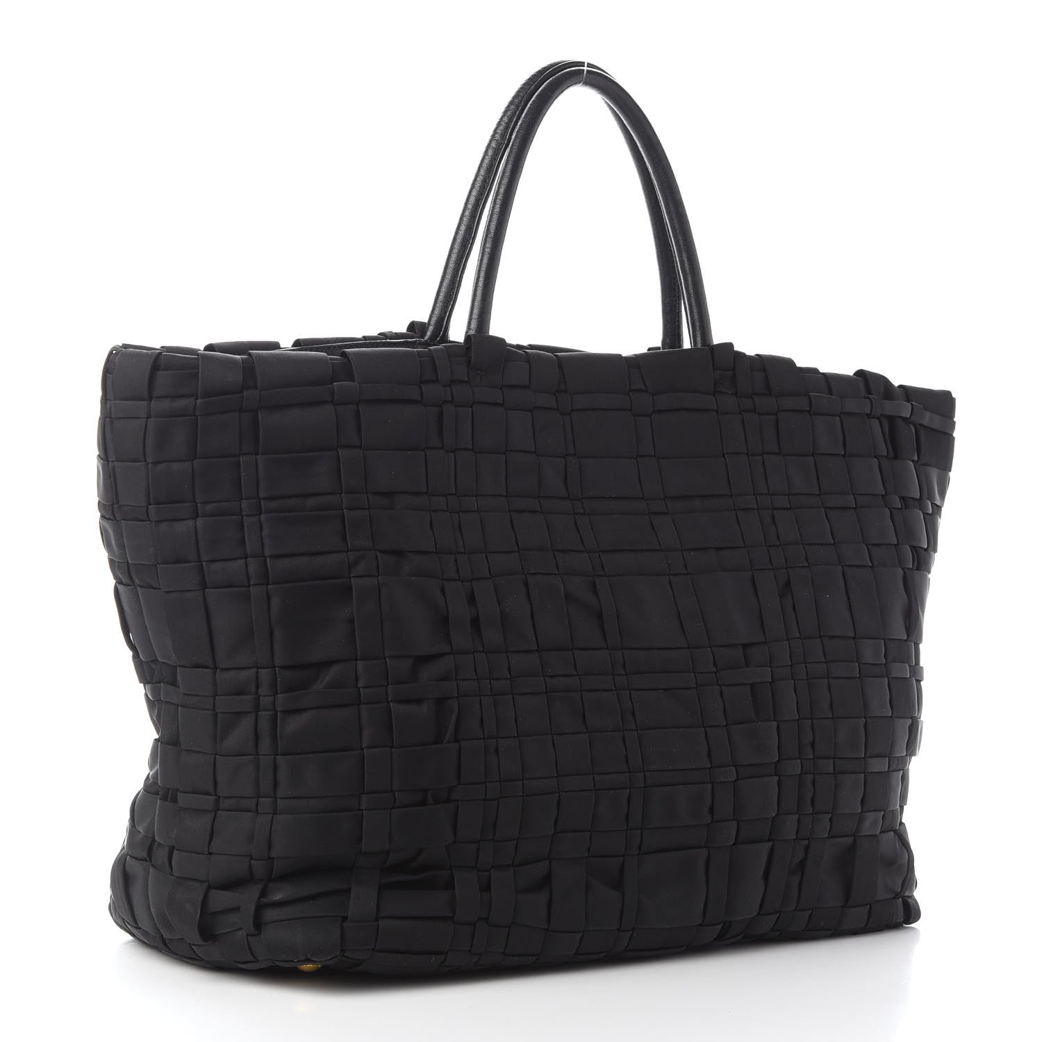 Prada Tessuto Nylon Woven Shopping Tote Black 2 of 7