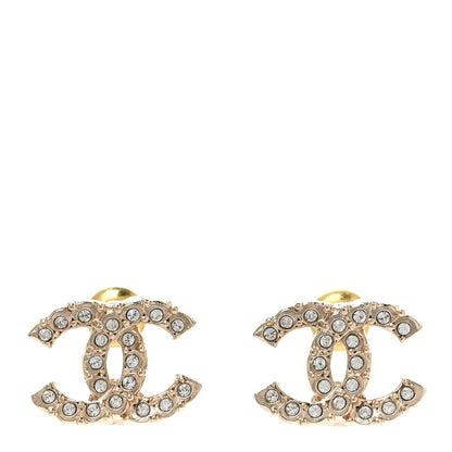Chanel Crystal CC Earrings Gold 1 of 4