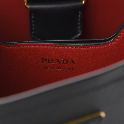 Prada Saffiano Cuir Medium Panier Bucket Bag Black Fuoco 7 of 10