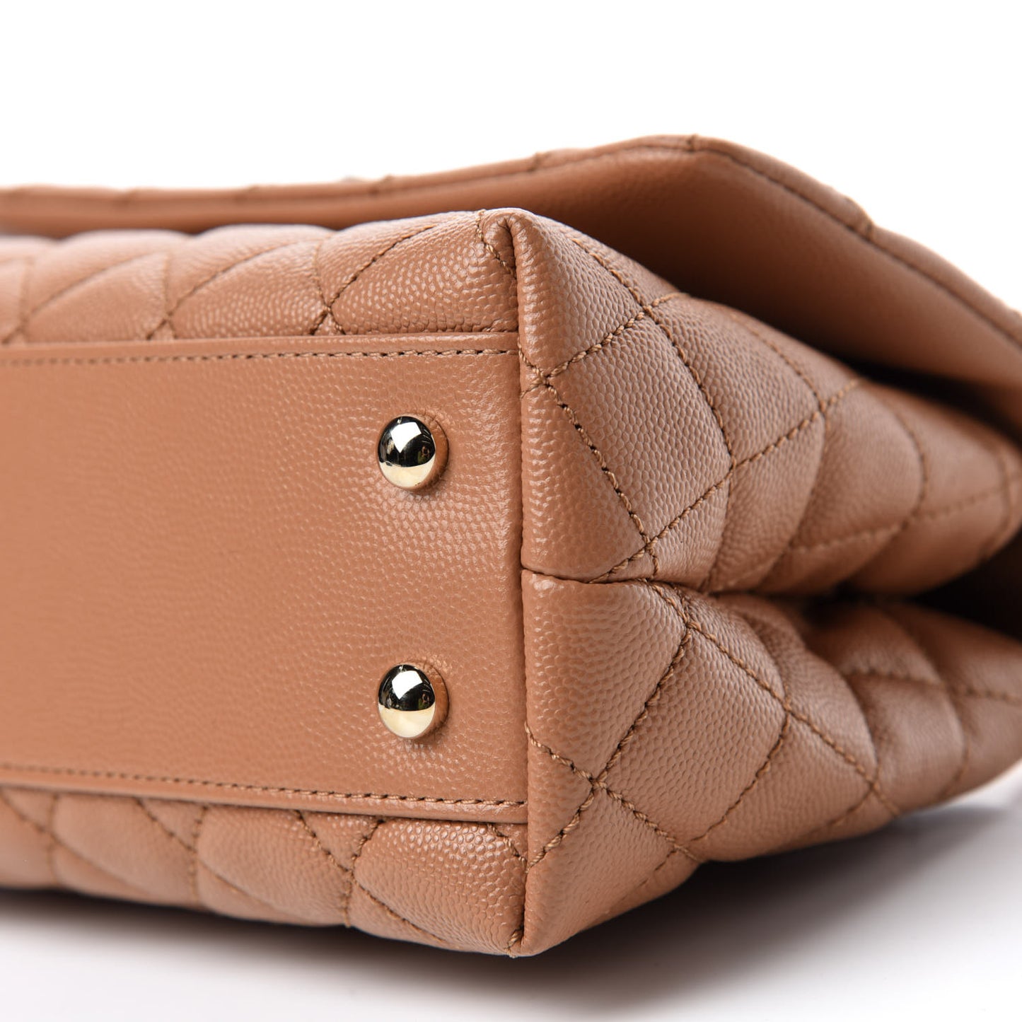 Caviar Quilted Lizard Embossed Mini Coco Handle Flap Brown