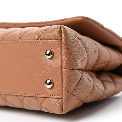 Chanel Caviar Quilted Lizard Embossed Mini Coco Handle Flap Brown 8 of 11