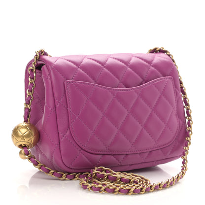 Chanel Lambskin Quilted Mini Pearl Crush Flap Purple 3 of 10