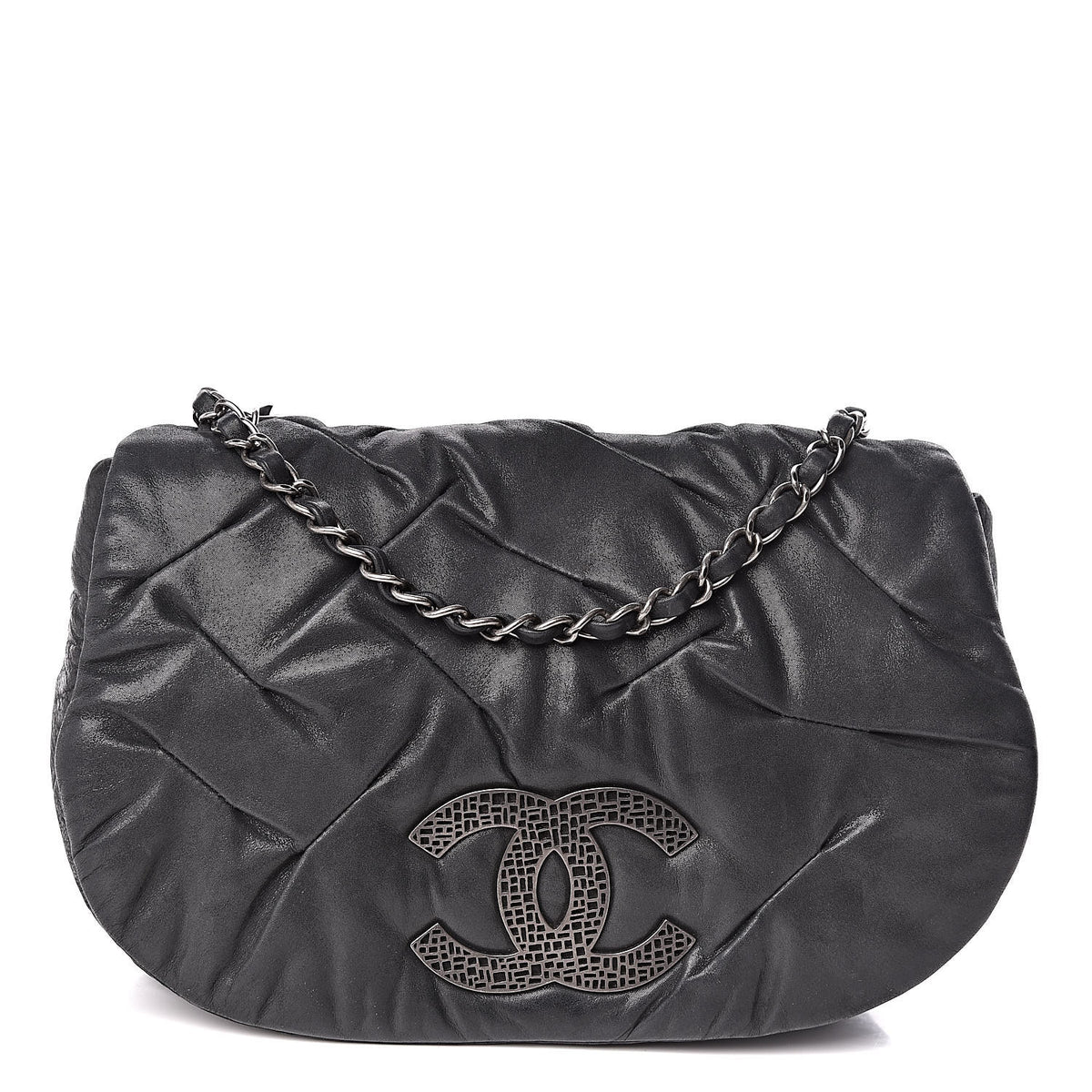 Chanel Iridescent Calfskin Glint Flap Black 1 of 11
