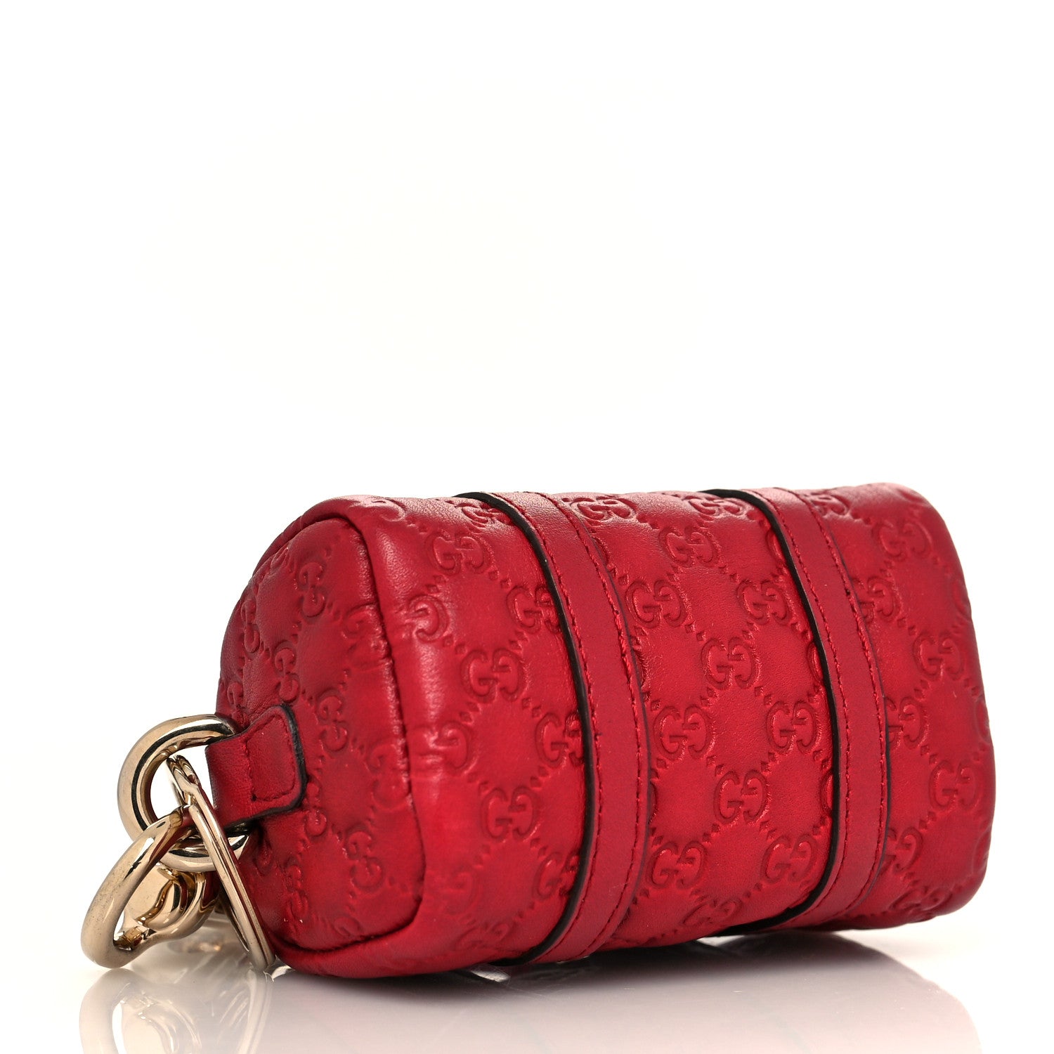 Gucci Guccissima Mini Boston Bag Charm Raspberry Red 4 of 10
