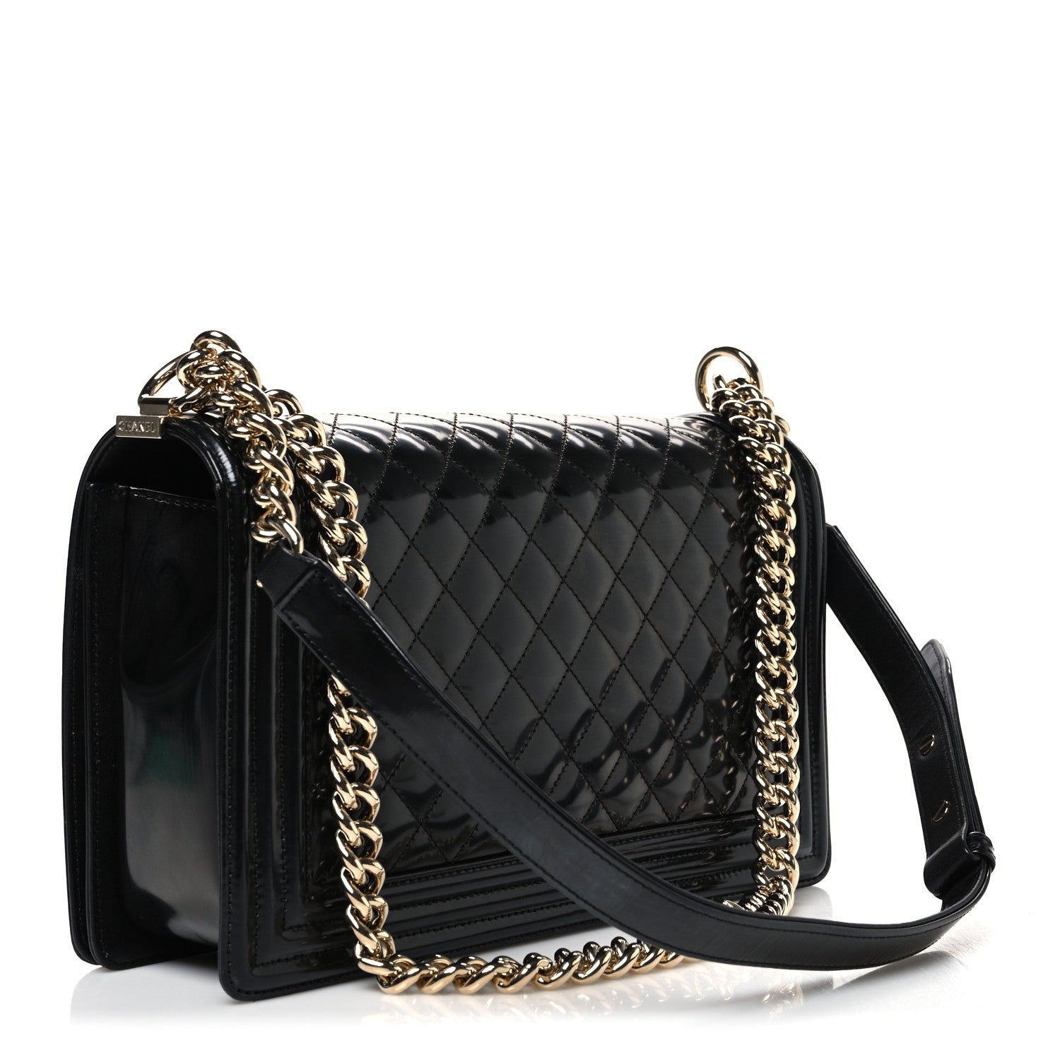 Chanel Iridescent Glazed Calfskin Quilted New Medium Boy Flap Black 3 of 11