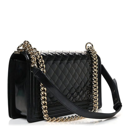 Chanel Iridescent Glazed Calfskin Quilted New Medium Boy Flap Black 3 of 11