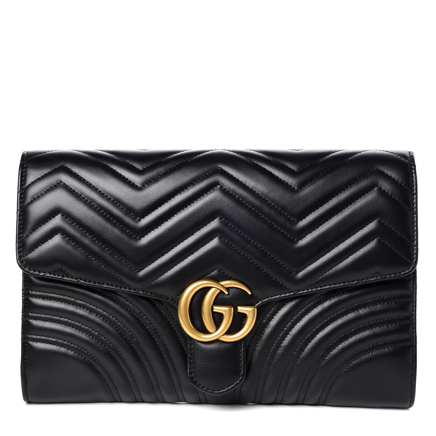 Gucci Calfskin Matelasse GG Marmont Clutch Black 1 of 9