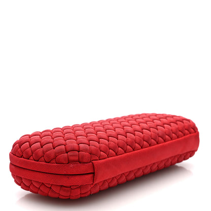 Bottega Veneta Silk Faille Intrecciato Knot Clutch Red 4 of 6
